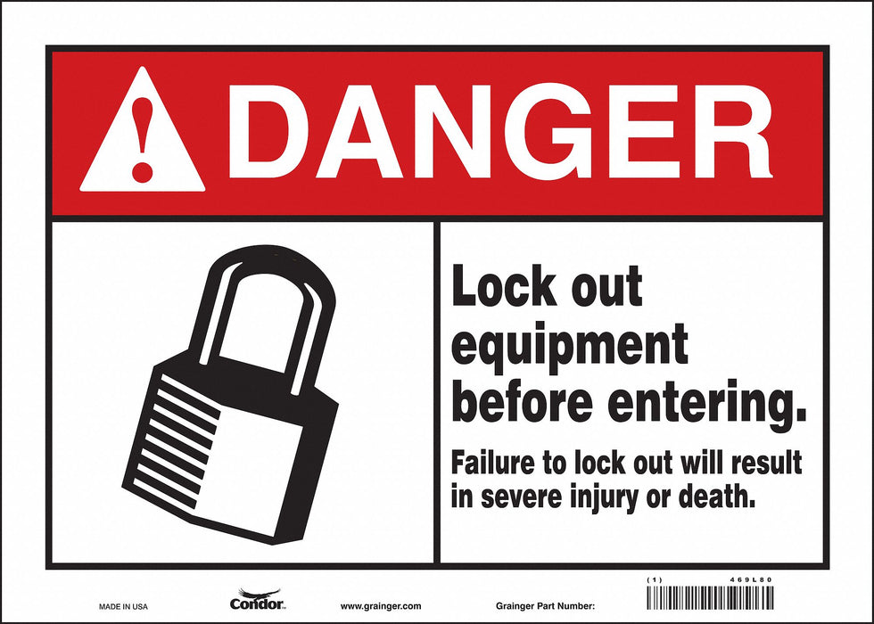 Safety Sign 10 inx14 in Polyethylene
