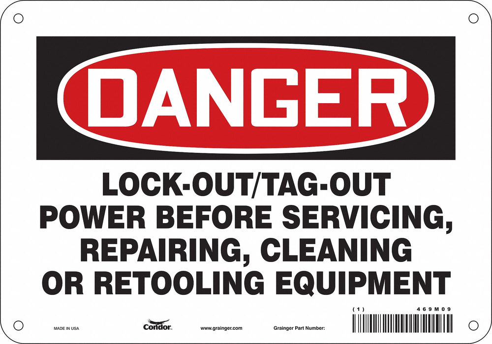 Safety Sign 10 inx14 in Polyethylene