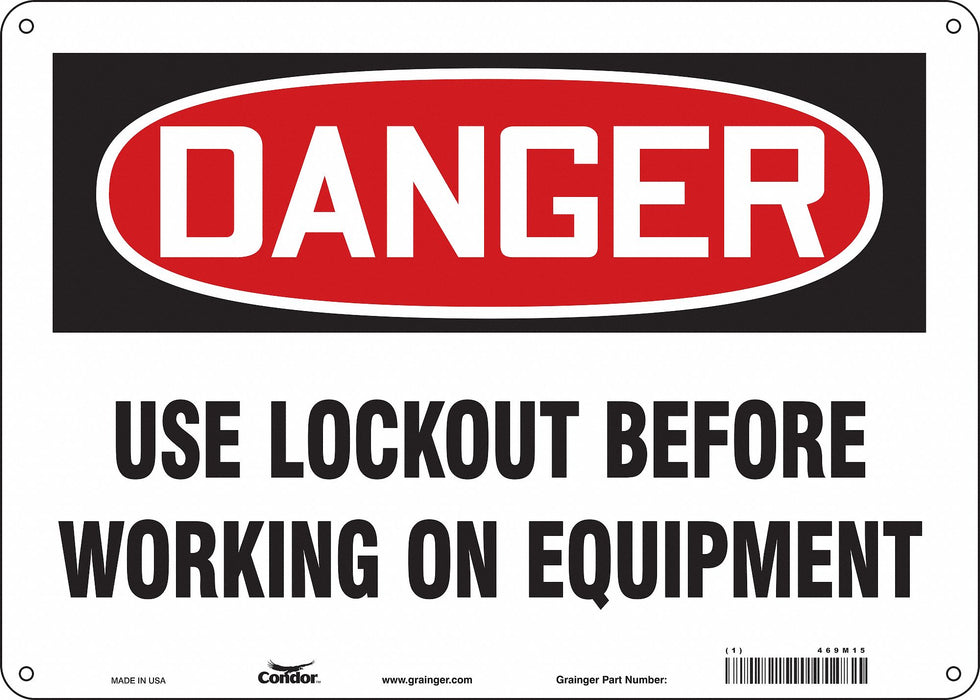 Safety Sign 10 in x 14 in Polyethylene