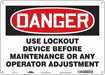 Safety Sign 10 in x 14 in Polyethylene