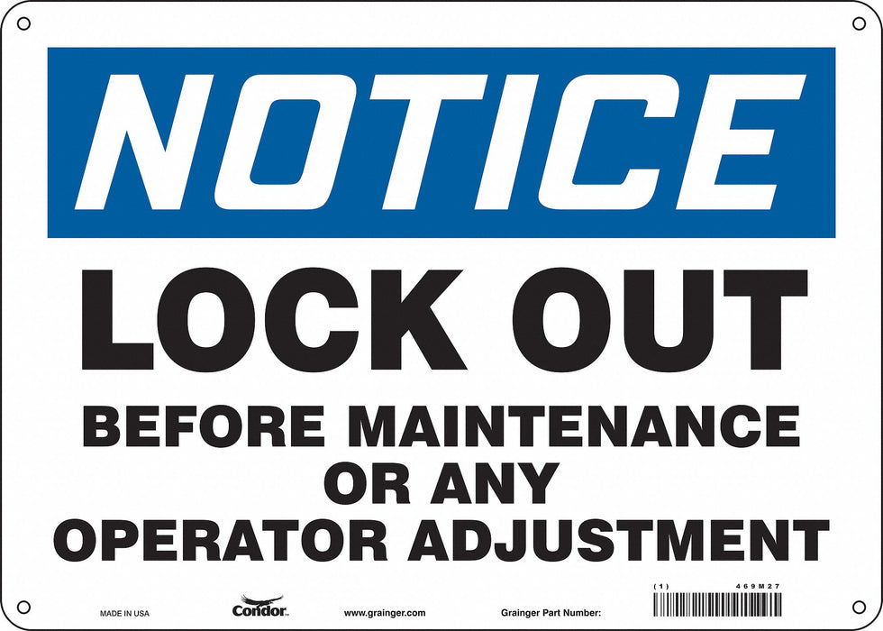Safety Sign 10 inx14 in Polyethylene
