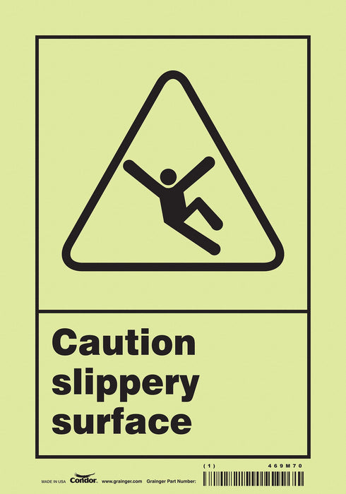 Safety Sign 10 inx7 in Glow Vinyl
