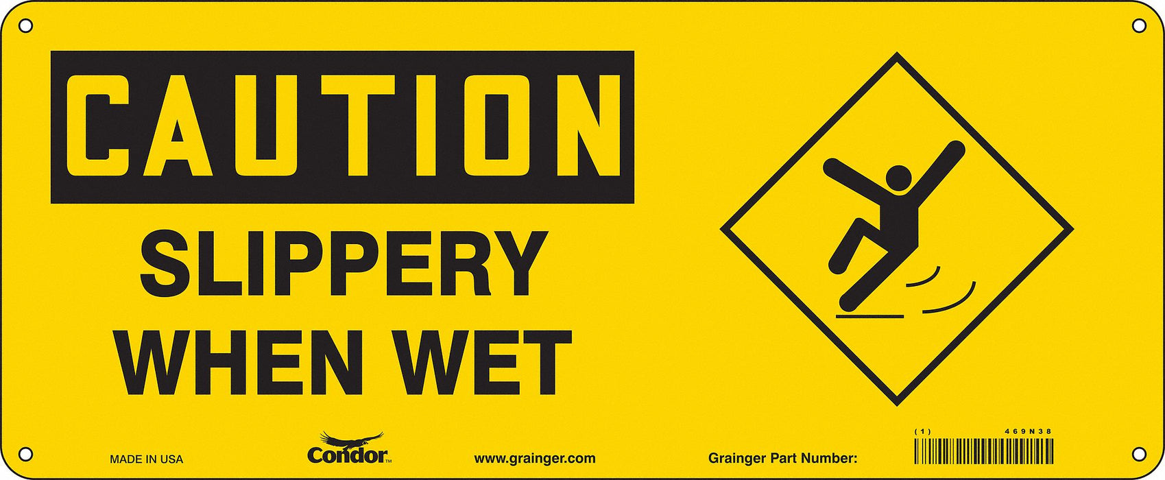 Safety Sign 7 in x 17 in Polyethylene
