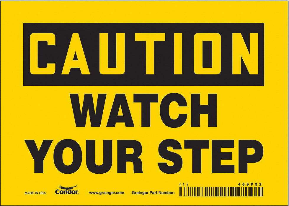 J6974 Safety Sign 5 inx7 in Vinyl