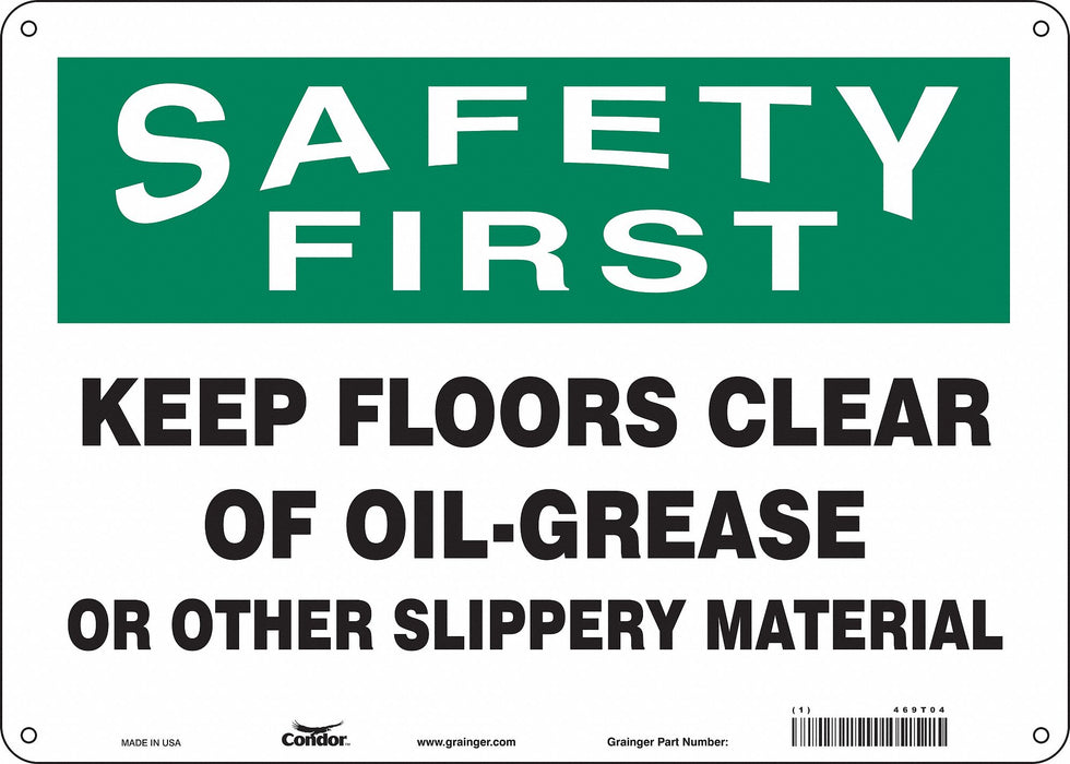 Safety Sign 10 inx14 in Polyethylene