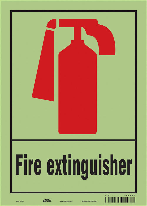 Safety Sign 14 in x 10 in Glow Vinyl