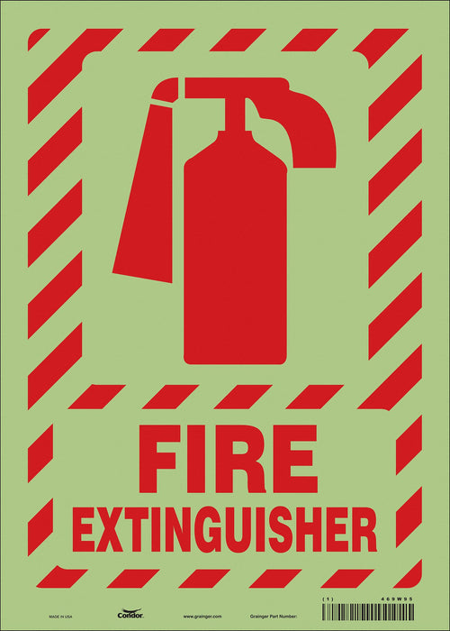 Safety Sign 14 in x 10 in Glow Vinyl
