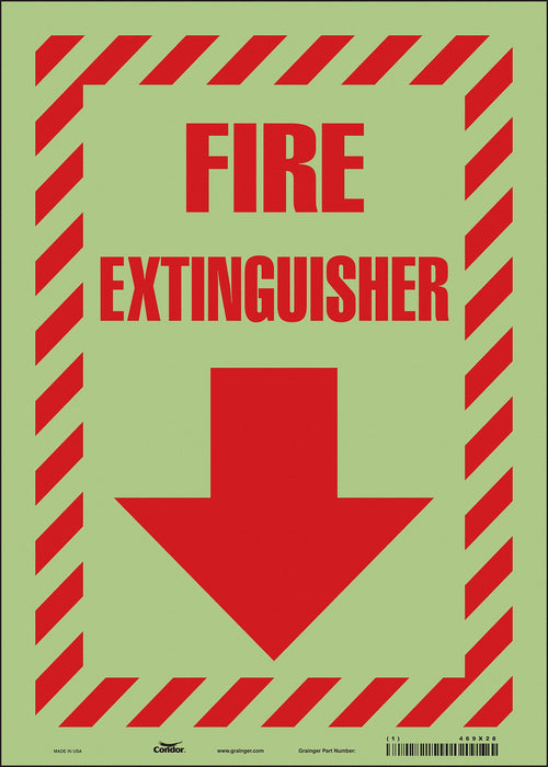 Safety Sign 14 in x 10 in Glow Vinyl