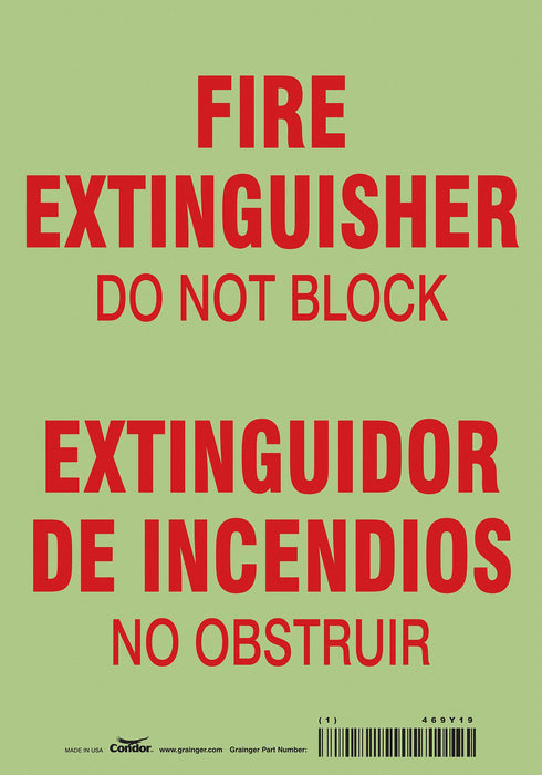 Safety Sign 10 in x 7 in Glow Vinyl