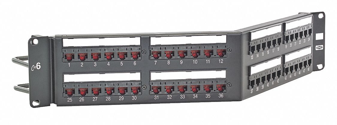 Patch Panel 48 Ports 3.46 in H Steel