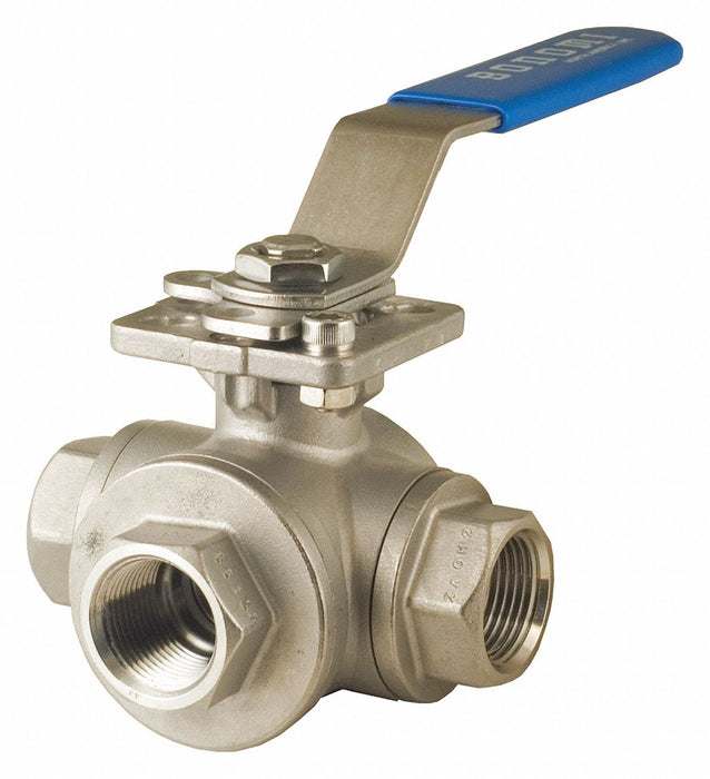 Manual 3-Way Ball Valve 1/4 CF8M SS