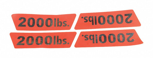 Capacity Label 2000 lb.