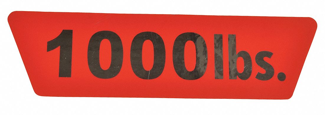 Capacity Label 1000lb. PK2