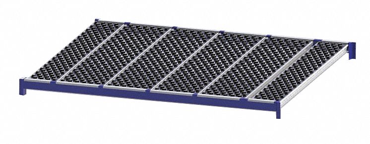 Gravity Flow Shelf 72inx2 5/8inx96in Blu