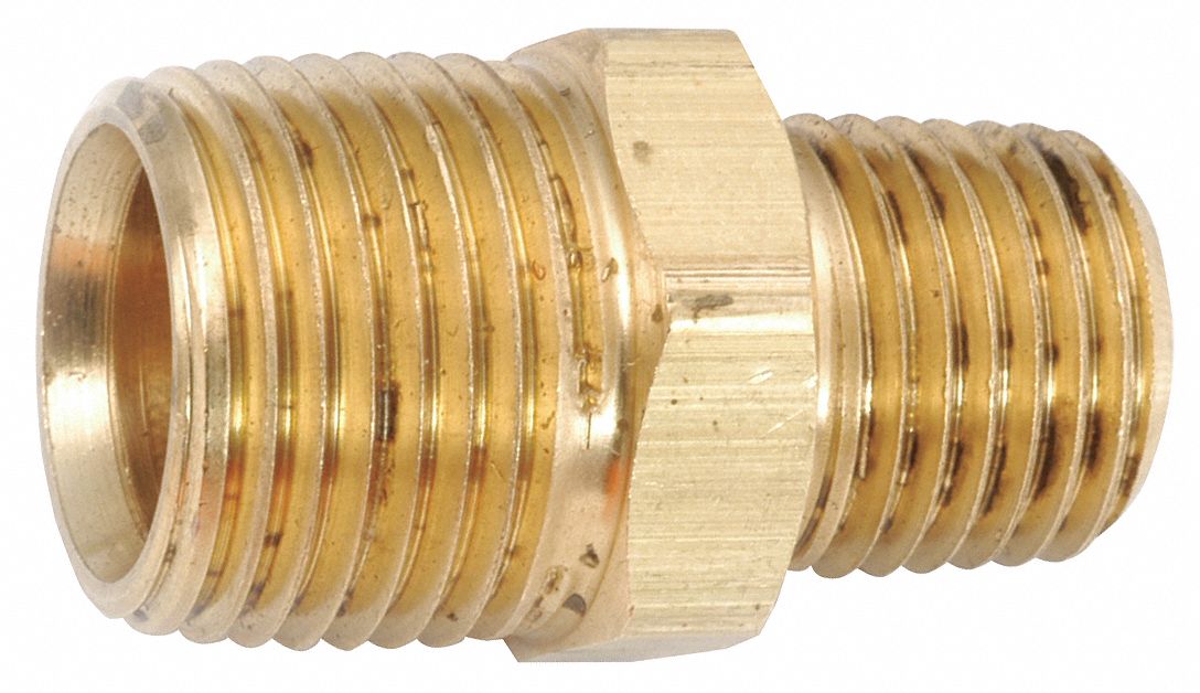 Nipple 1/2 x 3/8 In MNPT Low Lead Brass