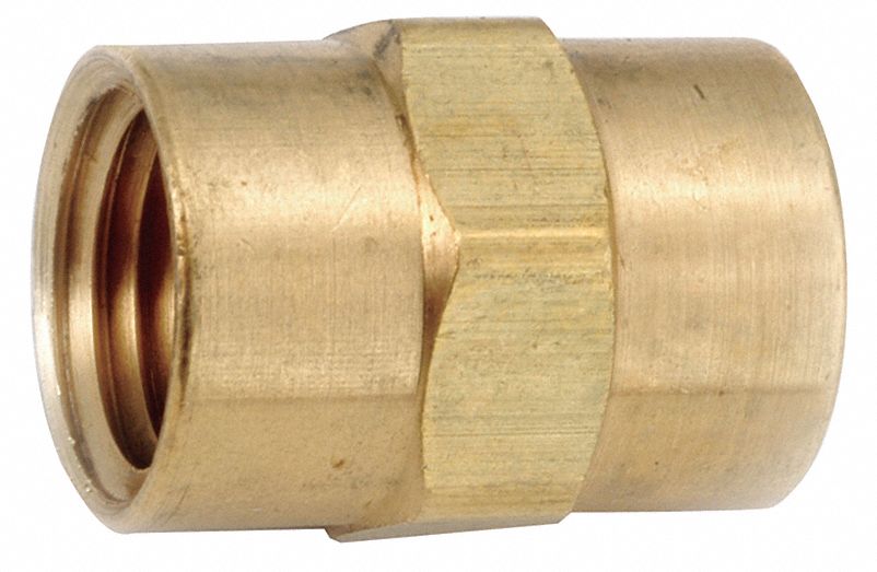 Coupling Brass 1/4 in Pipe Size FNPT