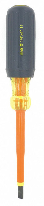 Insulatd Screwdriver Slotted 1/4x4 Rnd