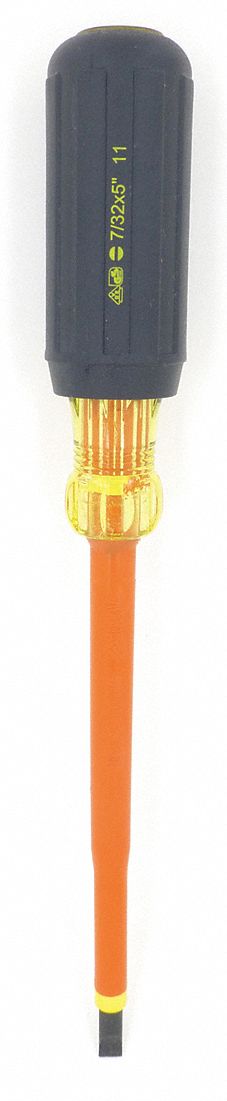 Insulatd Screwdriver Slotted 1/4x5 Rnd