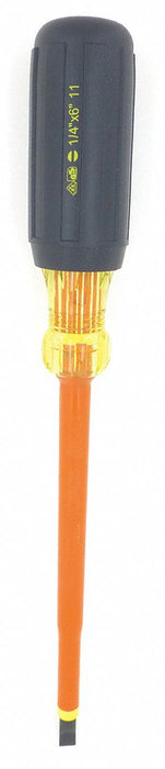 Insulatd Screwdriver Slotted 1/4x6 Rnd
