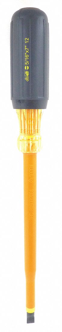 Insulatd Screwdriver Slotted 5/16x7 Rnd