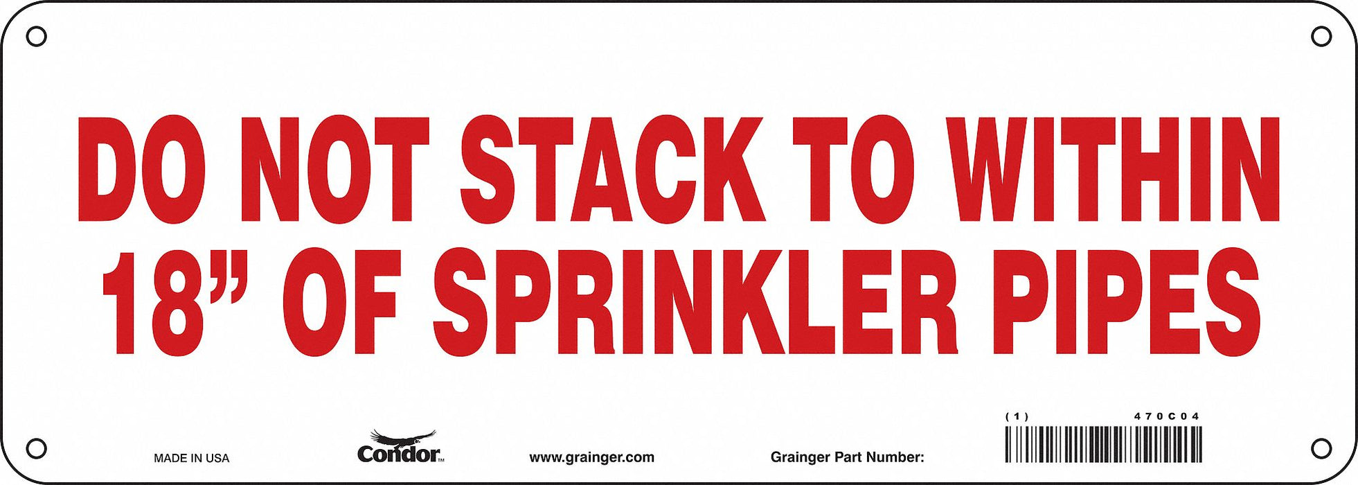 Safety Sign 5 in x 14 in Aluminum