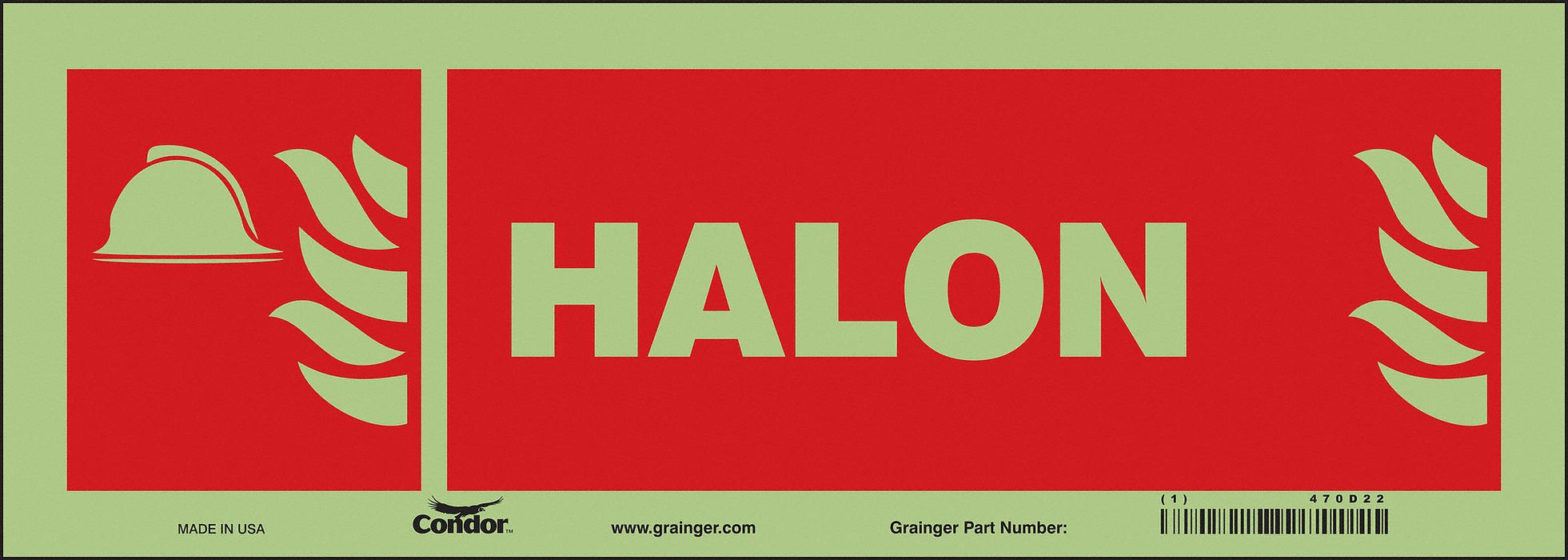 Safety Sign 5 in x 14 in Glow Vinyl