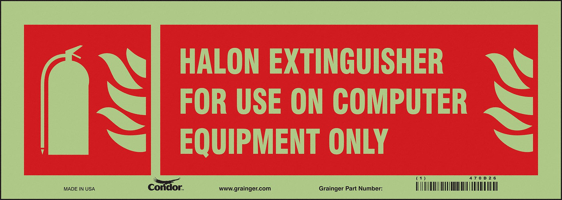 Safety Sign 5 in x 14 in Glow Vinyl