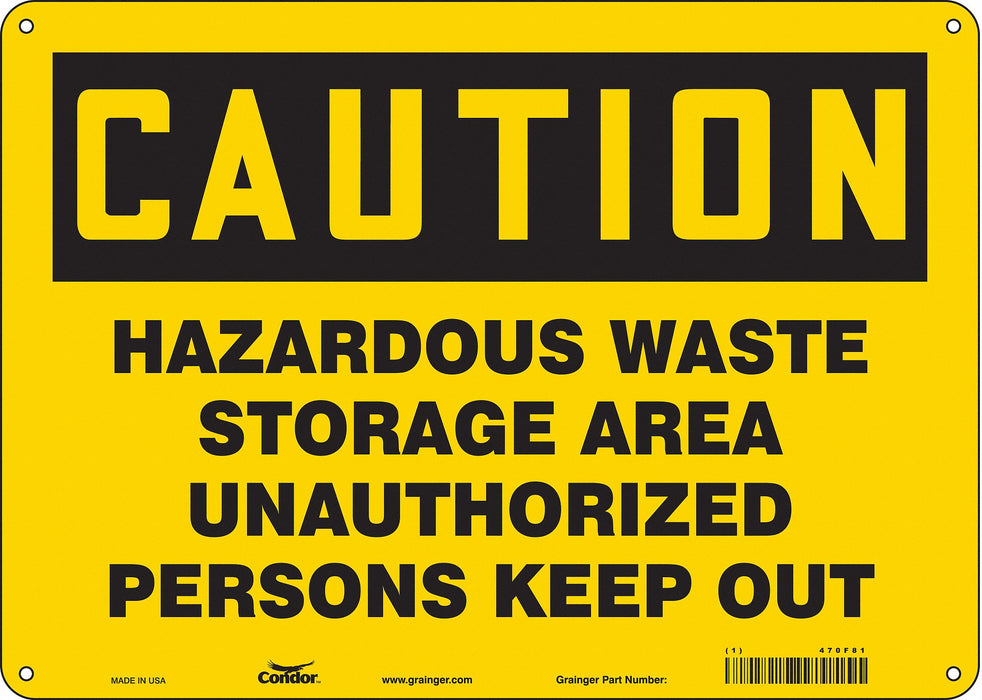 J8184 Safety Sign 10 inx14 in Polyethylene