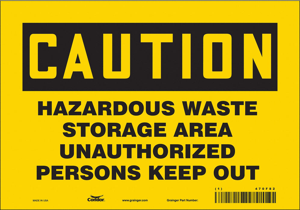 J8184 Safety Sign 7 in x 10 in Vinyl