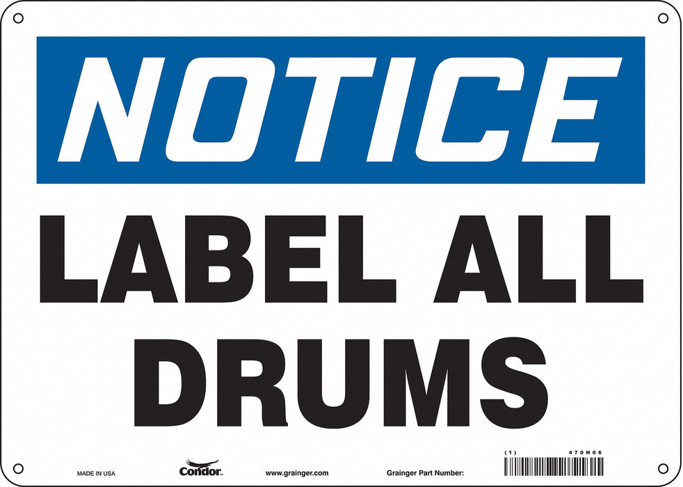 Safety Sign 10 in x 14 in Polyethylene