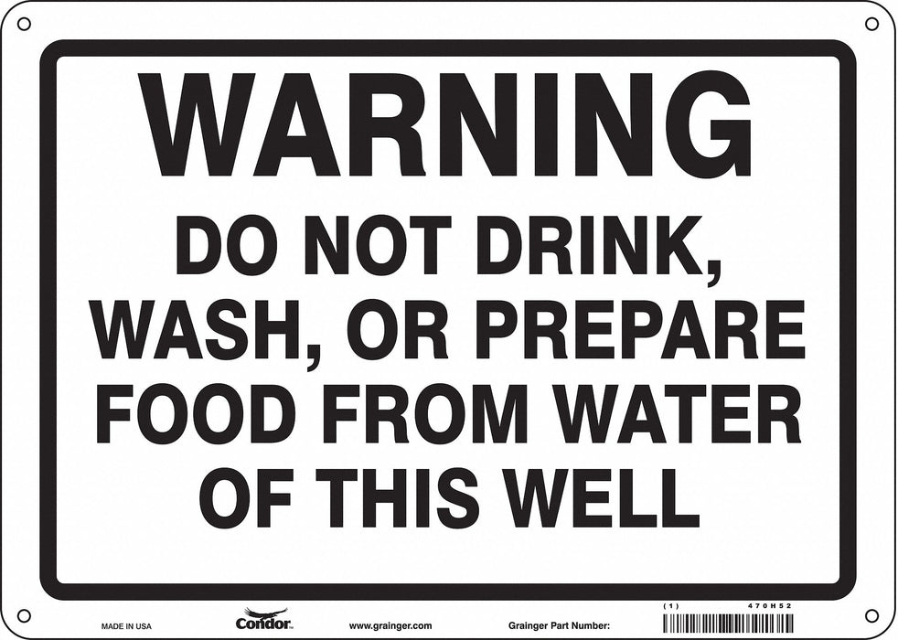 Safety Sign 10 in x 14 in Polyethylene