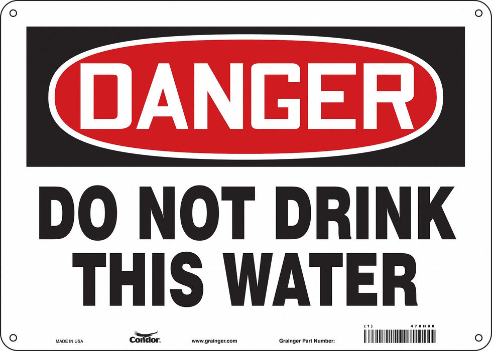 Safety Sign 10 in x 14 in Polyethylene