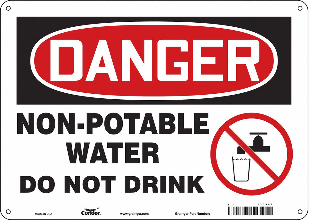 Safety Sign 10 in x 14 in Aluminum