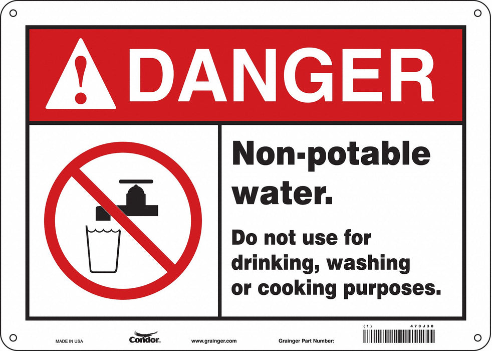 Safety Sign 10 in x 14 in Aluminum