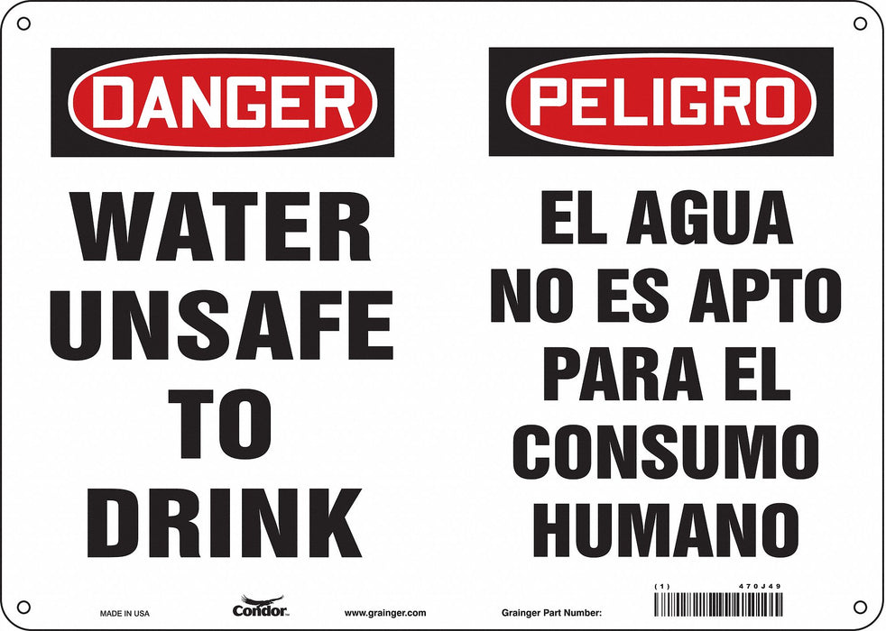 Safety Sign 10 in x 14 in Polyethylene
