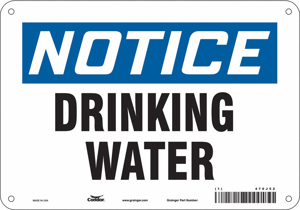 J8546 Safety Sign 7 in x 10 in Aluminum