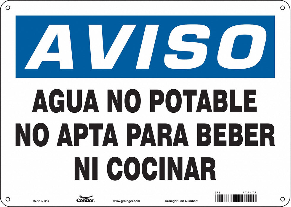 Safety Sign 10 in x 14 in Aluminum