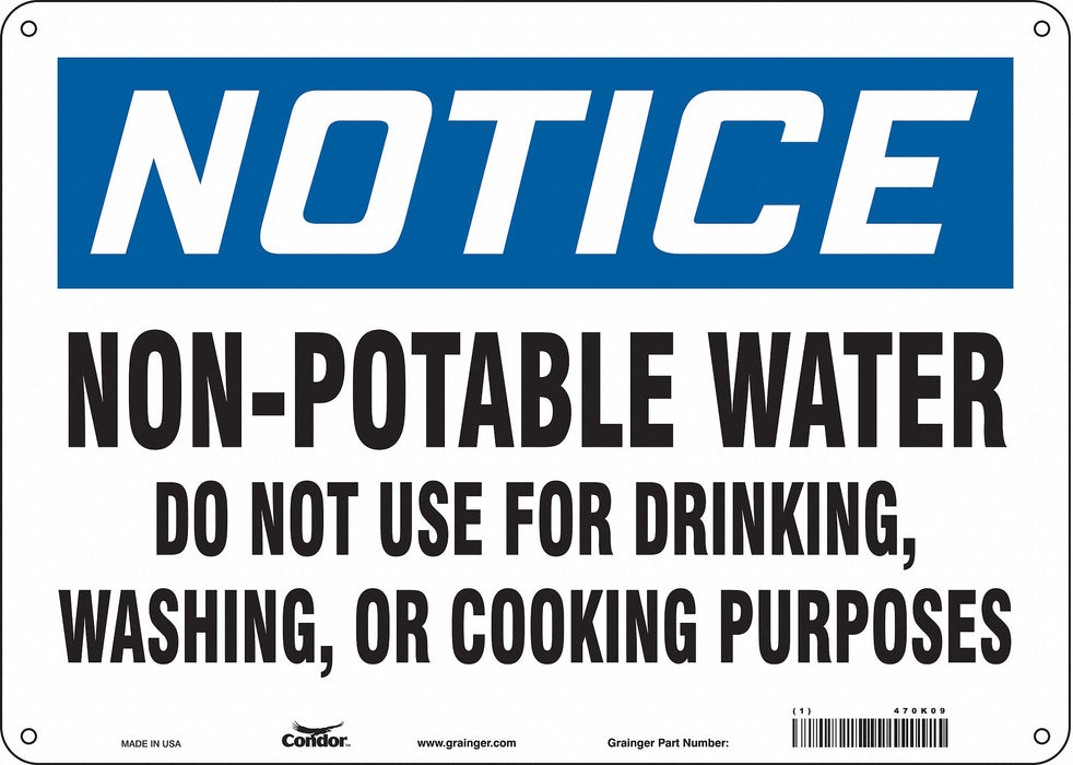 Safety Sign 10 in x 14 in Polyethylene