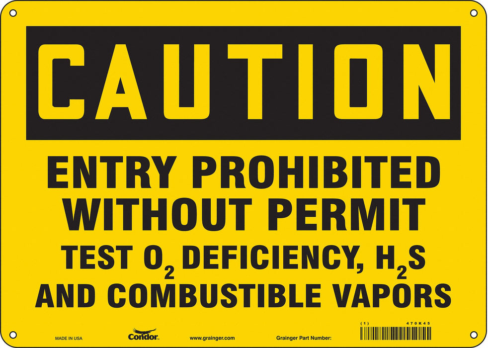 Safety Sign 10 in x 14 in Polyethylene