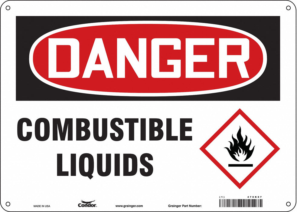 Safety Sign 10 in x 14 in Polyethylene