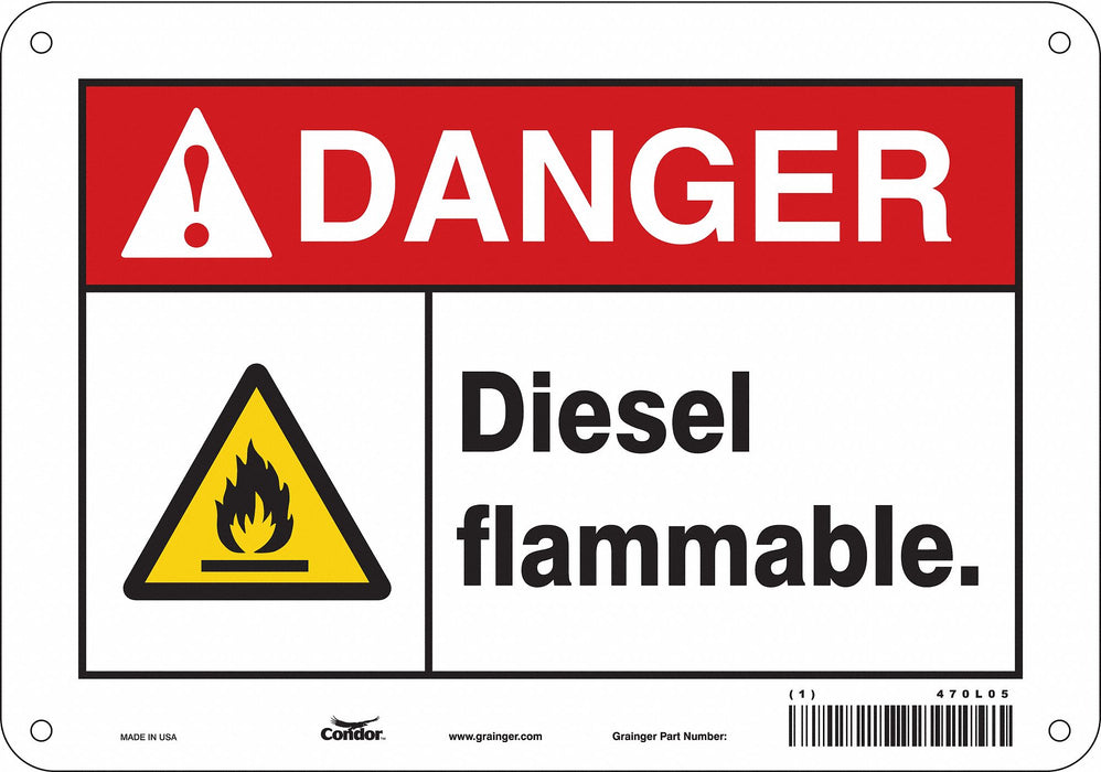 Safety Sign 7 inx10 in Polyethylene