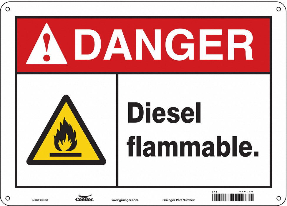 Safety Sign 10 inx14 in Polyethylene
