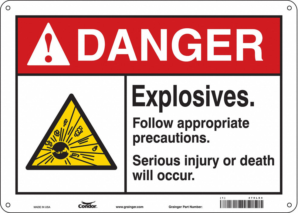 Safety Sign 10 in x 14 in Aluminum