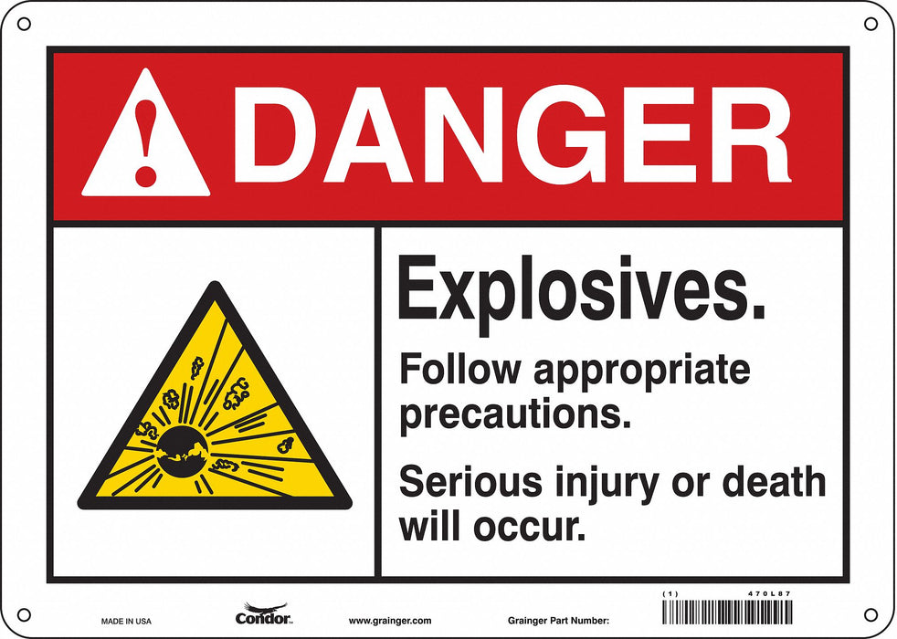Safety Sign 10 in x 14 in Polyethylene