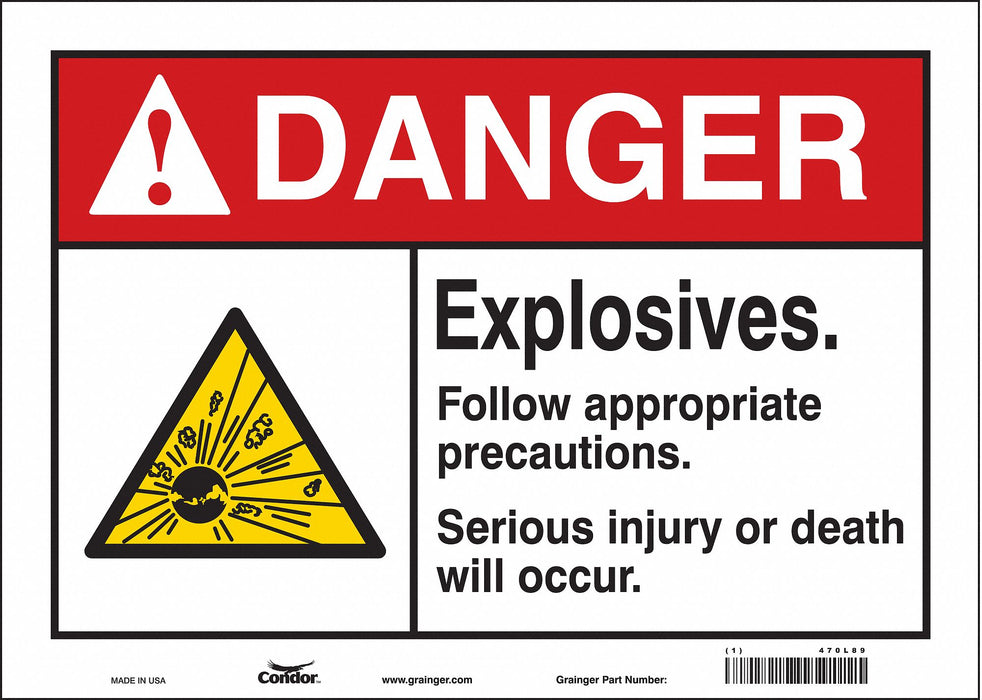 Safety Sign 10 in x 14 in Vinyl