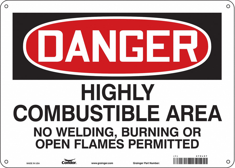 Safety Sign 10 inx14 in Aluminum