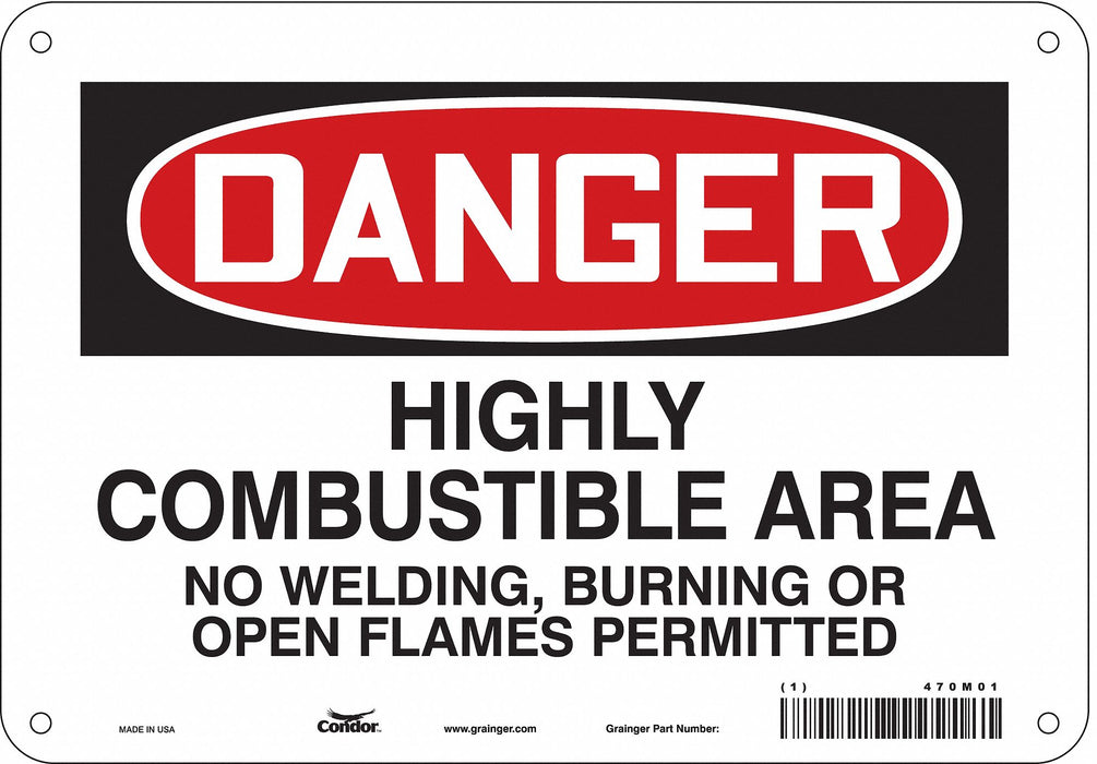 Safety Sign 7 in x 10 in Polyethylene