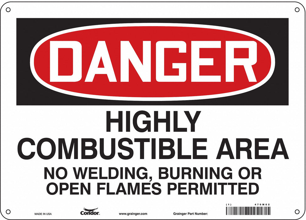 Safety Sign 10 inx14 in Polyethylene