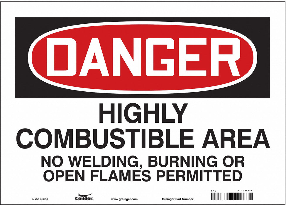 Safety Sign 10 in x 14 in Vinyl