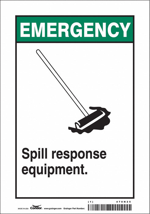 Safety Sign 10 in x 7 in Polyethylene